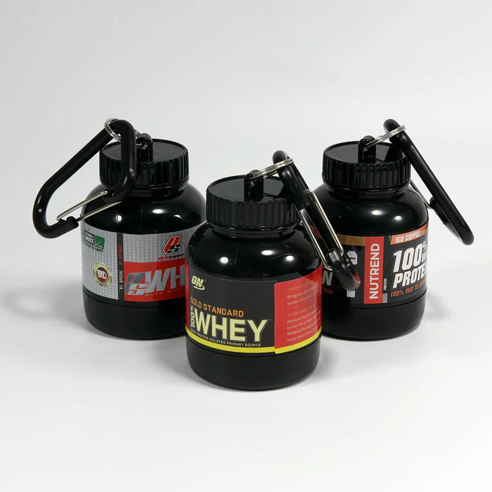 Portable Mini Protein Powder Bottle with Whey Keychain